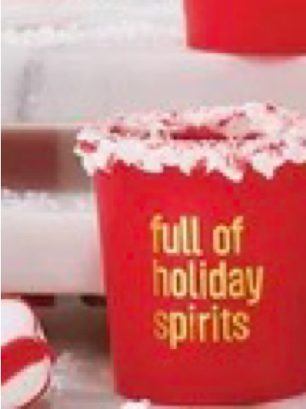 "Full of Holiday Spirits" Frosted Plastic Shot Glasses 10 Pk
